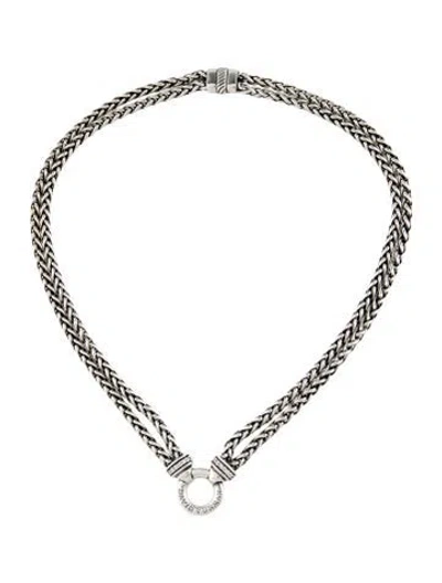 Pre-owned David Yurman Diamond Double Wheat Chain Necklace, 18" In Multicolor