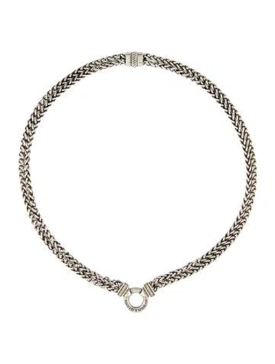 Pre-owned David Yurman Diamond Double Wheat Chain Necklace, 20" In Multi