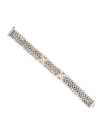 Pre-owned David Yurman Diamond Double X Multistrand Bracelet