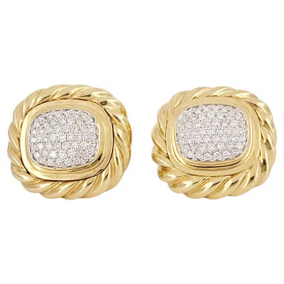 Pre-owned David Yurman Diamond Earrings In 18k Yellow Gold
