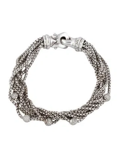 Pre-owned David Yurman Diamond Eight Row Chain Multistrand Bracelet, 6.5"