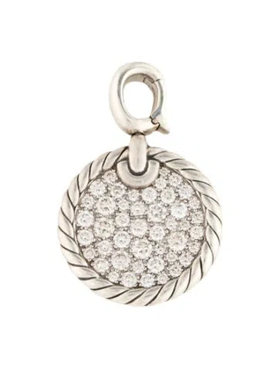 Pre-owned David Yurman Diamond Elements Disc Pendant In Multi