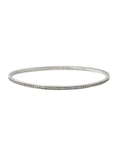 Pre-owned David Yurman Diamond Eternity Cable Bangle, 8.25" In Multi
