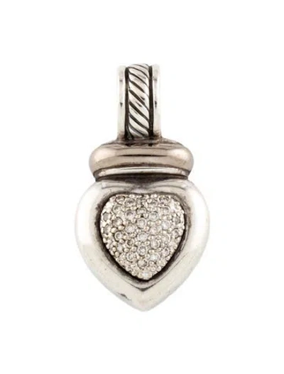 Pre-owned David Yurman Diamond Heart Enhancer Pendant In Multicolor