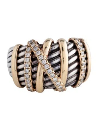 Pre-owned David Yurman Diamond Helena Band In Multicolor