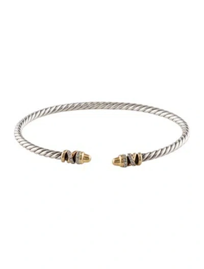 Pre-owned David Yurman Diamond Helena Cuff, 6.25" In Multi