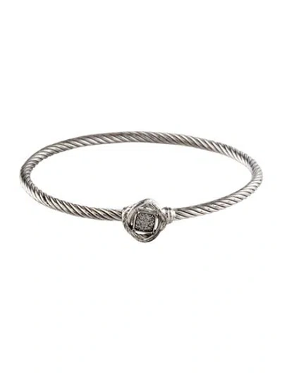Pre-owned David Yurman Diamond Infinity Bangle, 6.5" In Multi