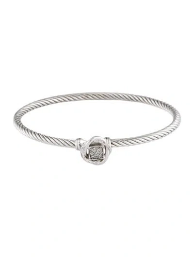 Pre-owned David Yurman Diamond Infinity Bangle Bracelet, 6.5" In Multi