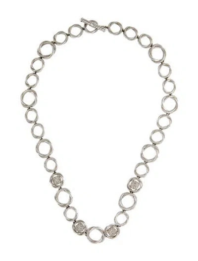 Pre-owned David Yurman Diamond Infinity Link Necklace, 18" In Multi