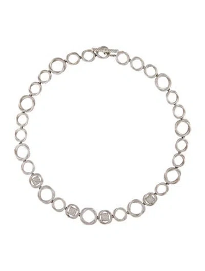 Pre-owned David Yurman Diamond Infinity Link Necklace, 18" In Multi