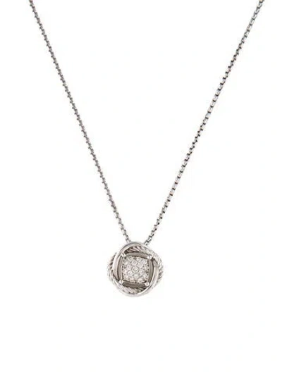 Pre-owned David Yurman Diamond Infinity Pendant Necklace, 16.75" In Multi