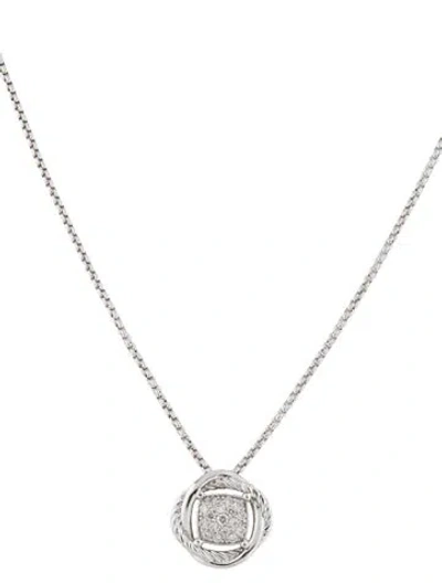 Pre-owned David Yurman Diamond Infinity Pendant Necklace, 17" In Multi