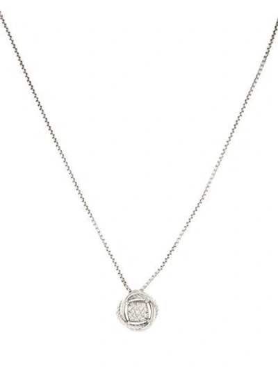 Pre-owned David Yurman Diamond Infinity Pendant Necklace, 17" In Multi