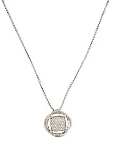 Pre-owned David Yurman Diamond Infinity Pendant Necklace, 17" In Multi