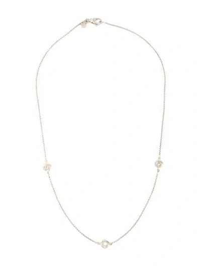 Pre-owned David Yurman Diamond Infinity Station Necklace, 18" In Multicolor