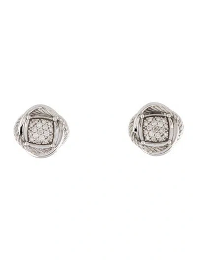 Pre-owned David Yurman Diamond Infinity Stud Earrings In Multi