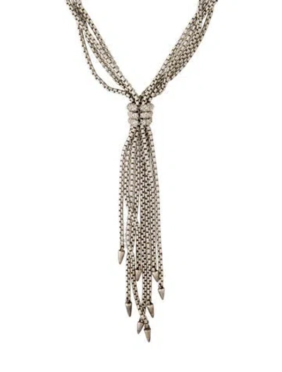 Pre-owned David Yurman Diamond Lariat Necklace, 24" In Multi