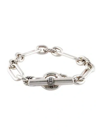 Pre-owned David Yurman Diamond Lexington Chain Bracelet, 6.75" In Multi