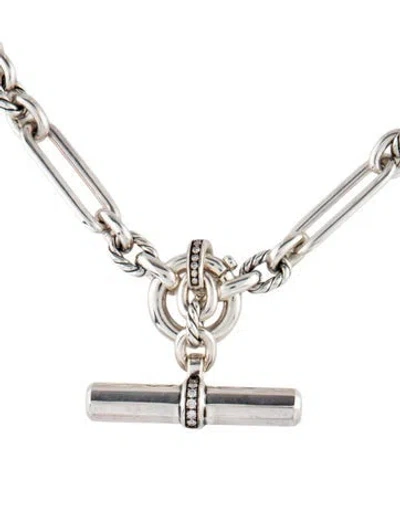 Pre-owned David Yurman Diamond Lexington Chain Necklace, 18.5" In Multicolor