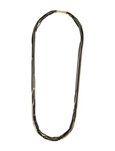Pre-owned David Yurman Diamond Long Multistrand Chain Necklace, 32.5" In Multicolor