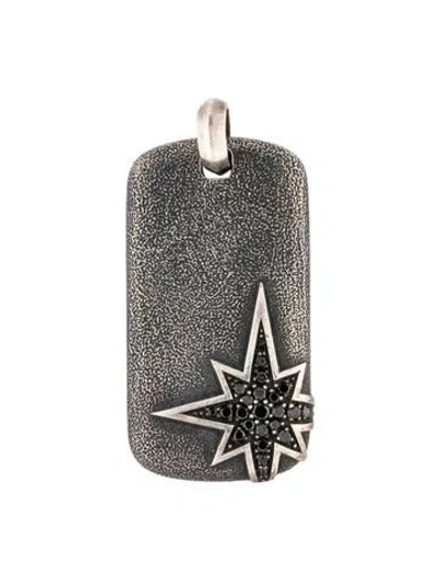 Pre-owned David Yurman Diamond Maritime North Star Tag Pendant, 1.75" In Multi