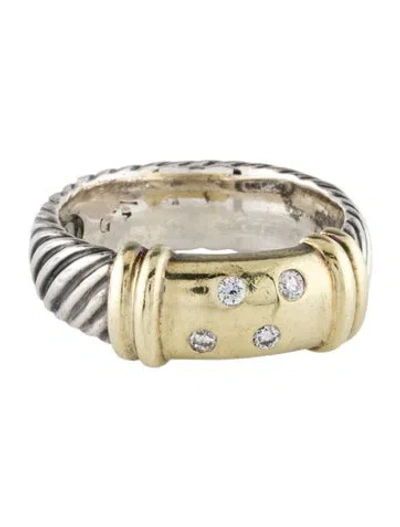 Pre-owned David Yurman Diamond Metro Band In Multi