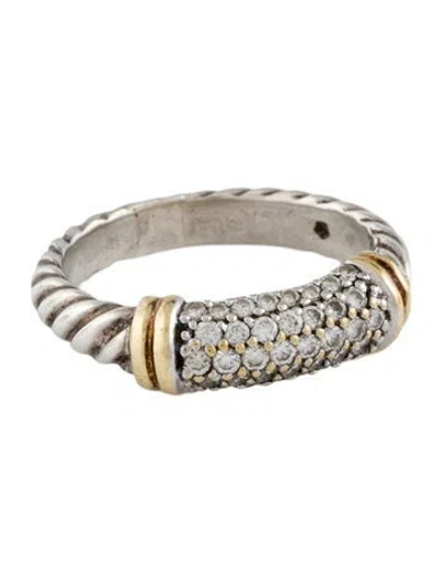 Pre-owned David Yurman Diamond Metro Cable Band In Multicolor