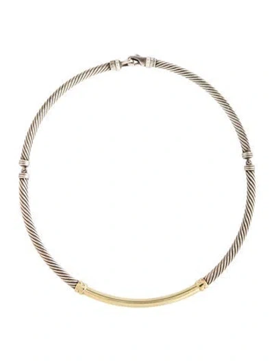 Pre-owned David Yurman Diamond Metro Collar Necklace, 16" In Multi
