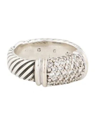 Pre-owned David Yurman Diamond Metro Ring In Multicolor