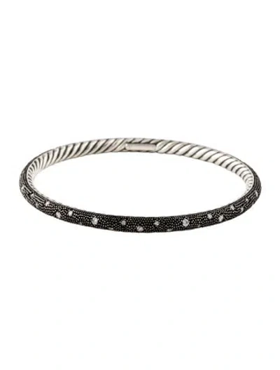 Pre-owned David Yurman Diamond Midnight Mélange Bangle, 7.75" In Multi