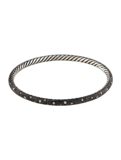 Pre-owned David Yurman Diamond Midnight Melange Bangle, 8" In Multi