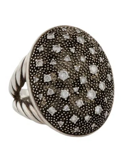 Pre-owned David Yurman Diamond Midnight Mélange Cocktail Ring In Multi