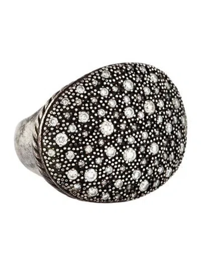Pre-owned David Yurman Diamond Midnight Melange Cocktail Ring In Multi