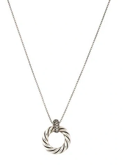 Pre-owned David Yurman Diamond Midnight Melange Pendant Necklace, 18" In Multi