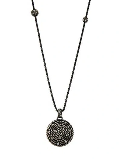 Pre-owned David Yurman Diamond Midnight Mélange Pendant Necklace, 36", 36" In Multi