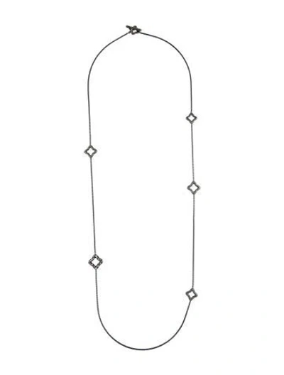 Pre-owned David Yurman Diamond Midnight Mélange Station Necklace, 35.5" In Multicolor