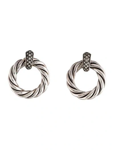 Pre-owned David Yurman Diamond Moonlight Ice Door Knocker Earrings In Multi