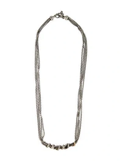 Pre-owned David Yurman Diamond Multi-strand Collar Necklace, 19"