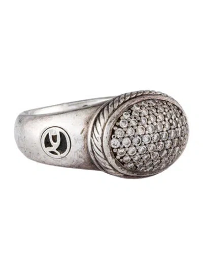 Pre-owned David Yurman Diamond Oval Pave Cocktail Ring In Multi