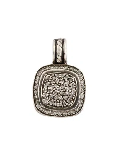 Pre-owned David Yurman Diamond Pavé Albion Enhancer Pendant In Multi