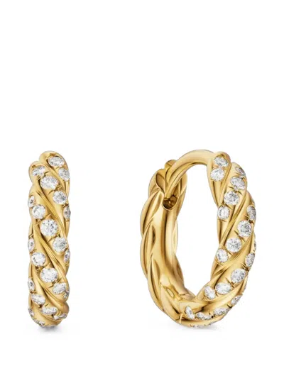David Yurman Diamond Pavé Hoop Earrings In Gold