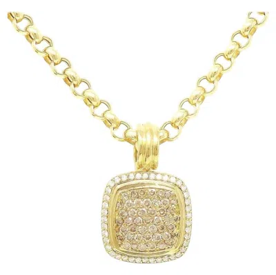 Pre-owned David Yurman Diamond Pave Necklace 18k Yellow