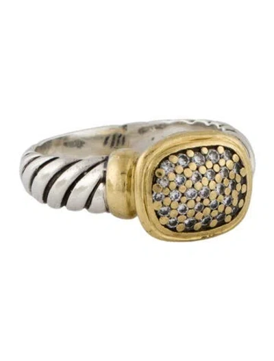 Pre-owned David Yurman Diamond Pave Noblesse Cocktail Ring In Multi