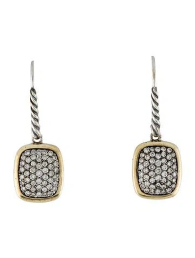 Pre-owned David Yurman Diamond Pavé Noblesse Drop Earrings In Multi