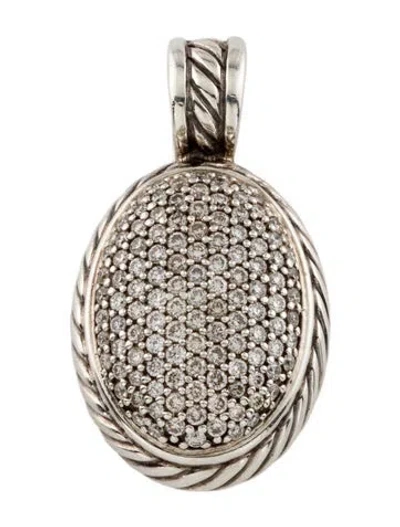 Pre-owned David Yurman Diamond Pendant Enhancer, 1.25" In Multi