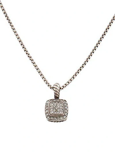 Pre-owned David Yurman Diamond Petite Albion Pendant Necklace, 16" In Multi