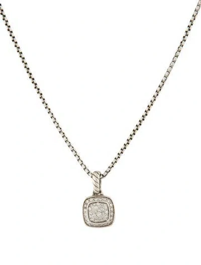 Pre-owned David Yurman Diamond Petite Albion Pendant Necklace, 17" In Multi