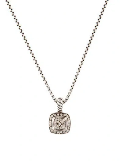 Pre-owned David Yurman Diamond Petite Albion Pendant Necklace, 17" In Multi