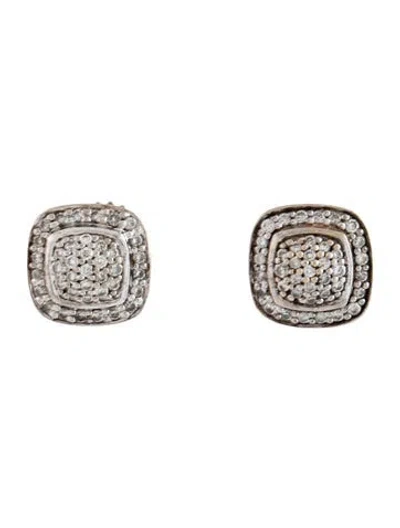 Pre-owned David Yurman Diamond Petite Albion® Stud Earrings In Multicolor