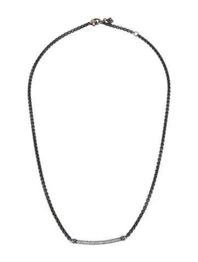 Pre-owned David Yurman Diamond Petite Bar Necklace, 17.5" In Multi